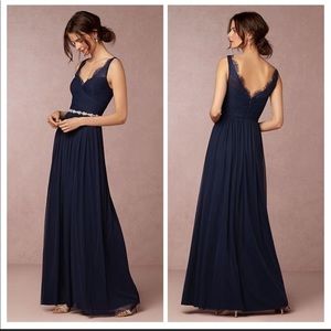 Navy Anthropologie BHLDN Hitherto Fleur Dress